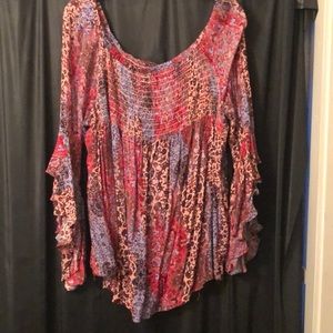 Bell sleeve off shoulder blouse